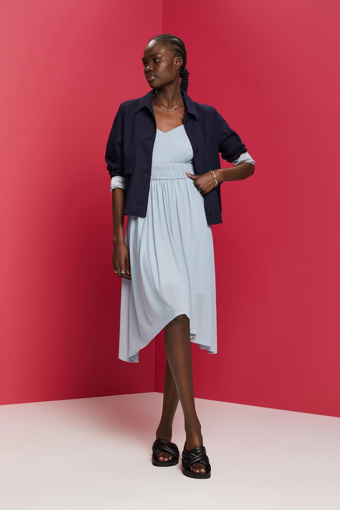 Meshkleid mit Elastikbündchen