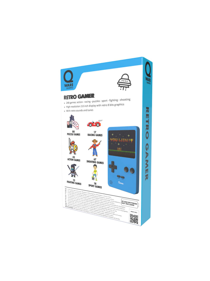 COFI 1453 Qware Retro Spielkonsole Handheld 240 Spiele für unterwegs in Blau günstig kaufen onesize