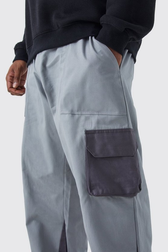 Plus Slim-Fit Colorblock Cargo-Hose