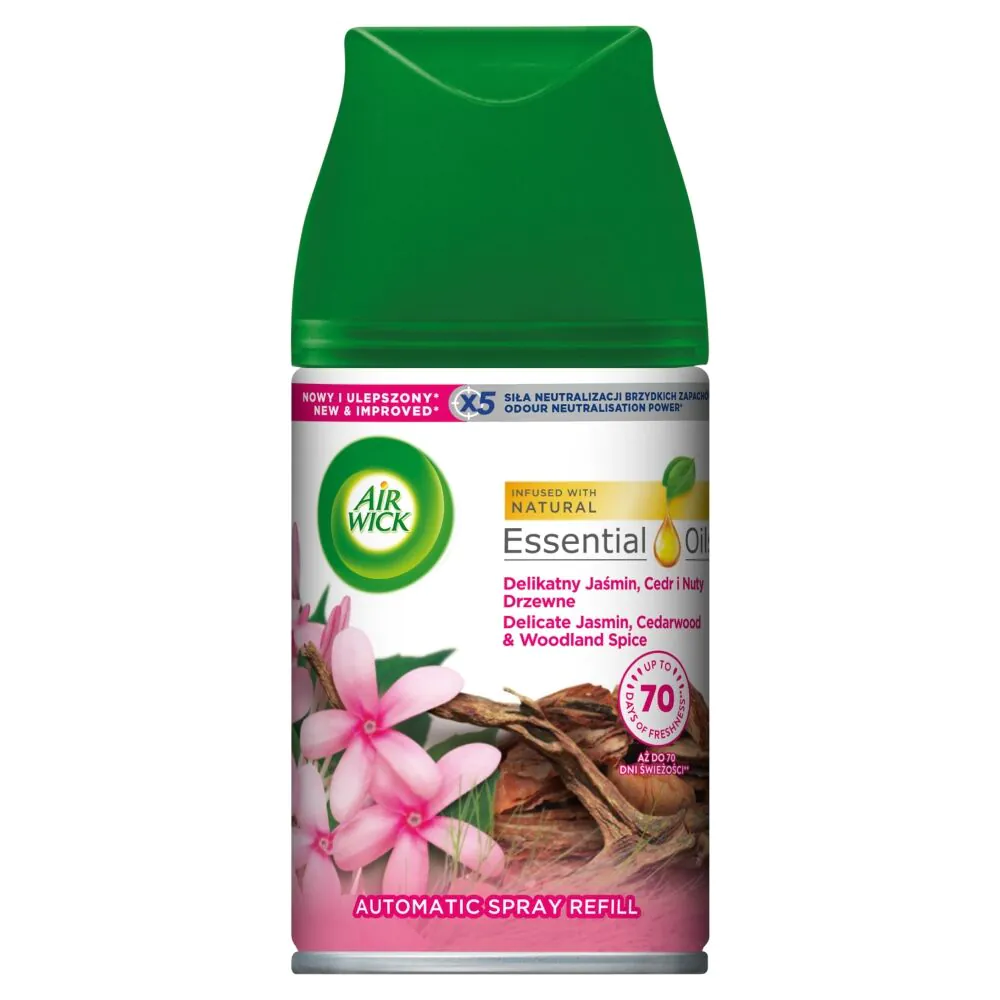 „Air Wick Freshmatic“ švelnių rožių ir medienos natų kvapiklių papildymas