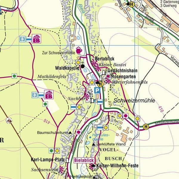 Rosenthal-Bielatal und Umgebung 1 : 15 000 - Wanderkarte