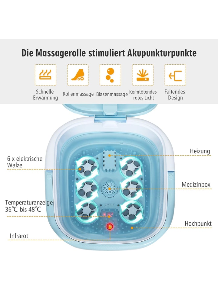 COSTWAY Fußbad Massagegerät in Blau günstig kaufen 40 cm