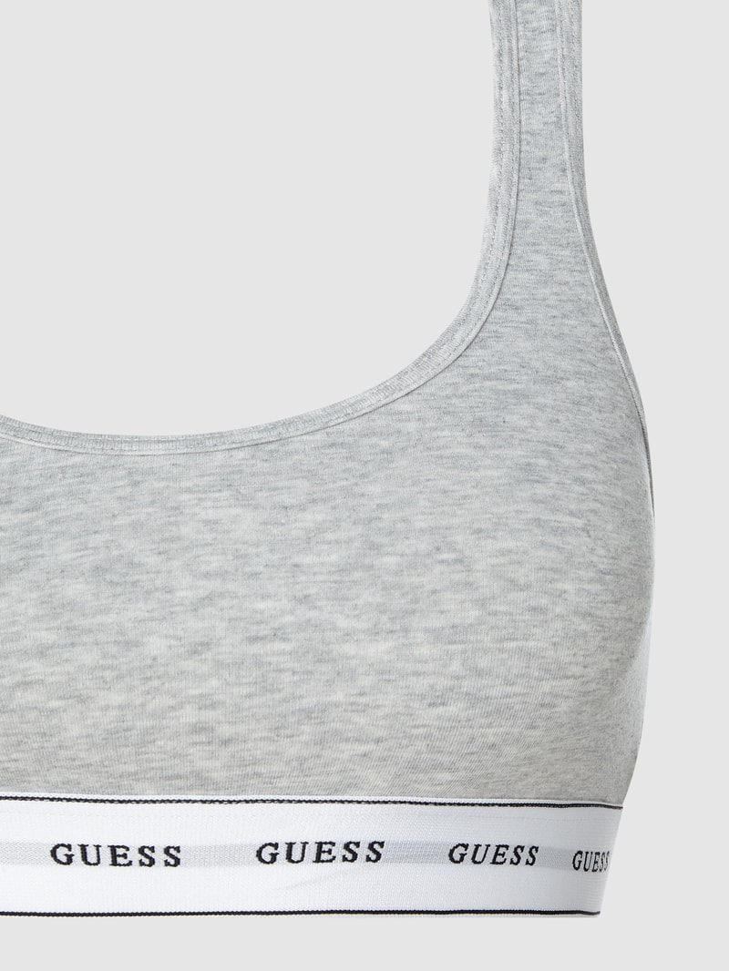 Bustier mit Logo-Bund in mittelgrau meliert