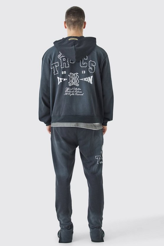 Tall kastiger Oversize Hoodie mit Dark Tropics Print