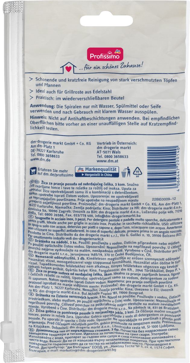 Scheuerspiralen aus Edelstahl, 3 St