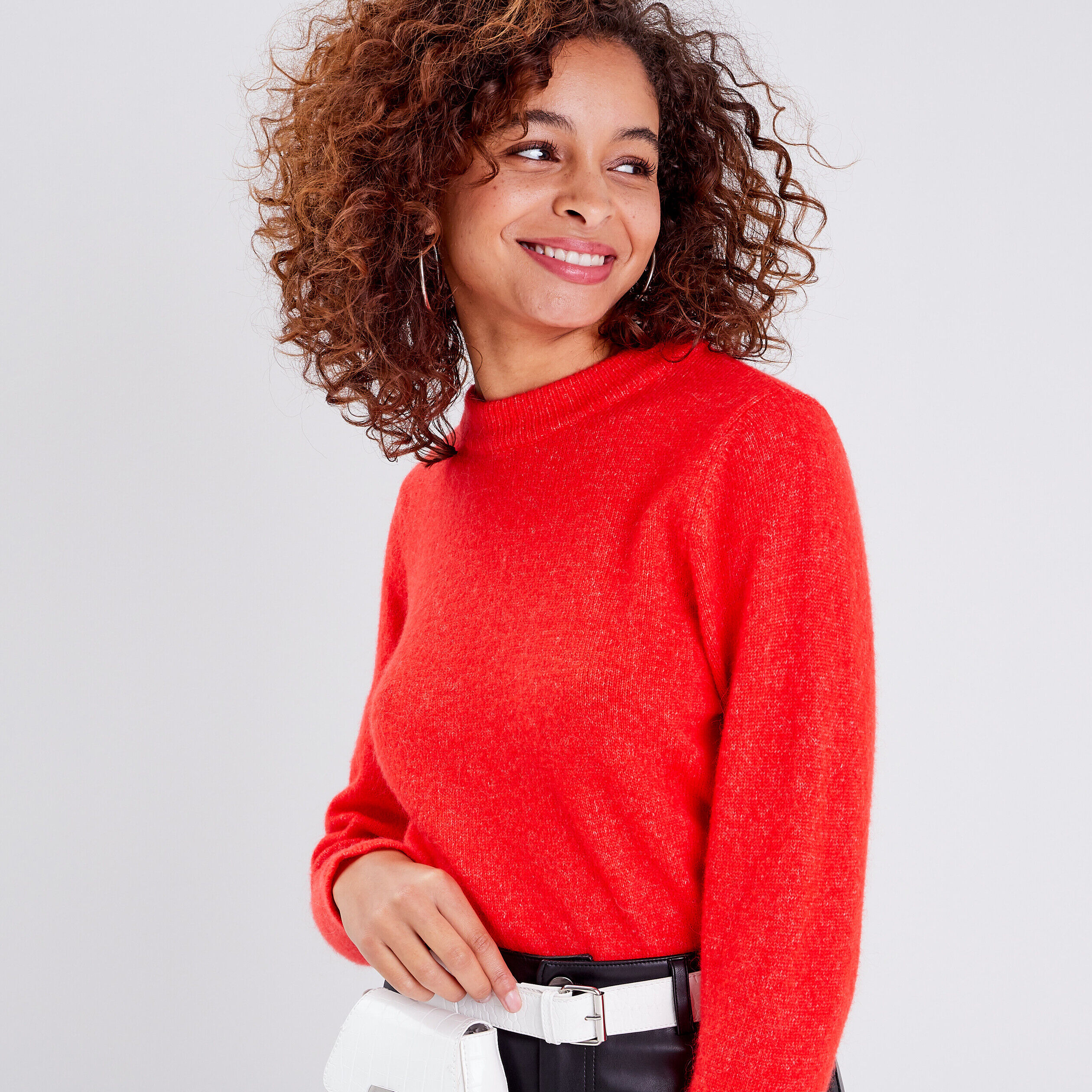 Pull manches longues rouge femme | Cache Cache