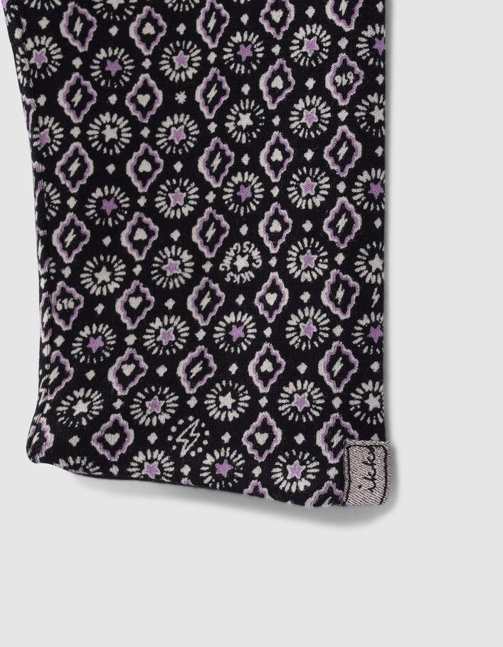 Leggings réversible imprimé rock et noir bébé fille