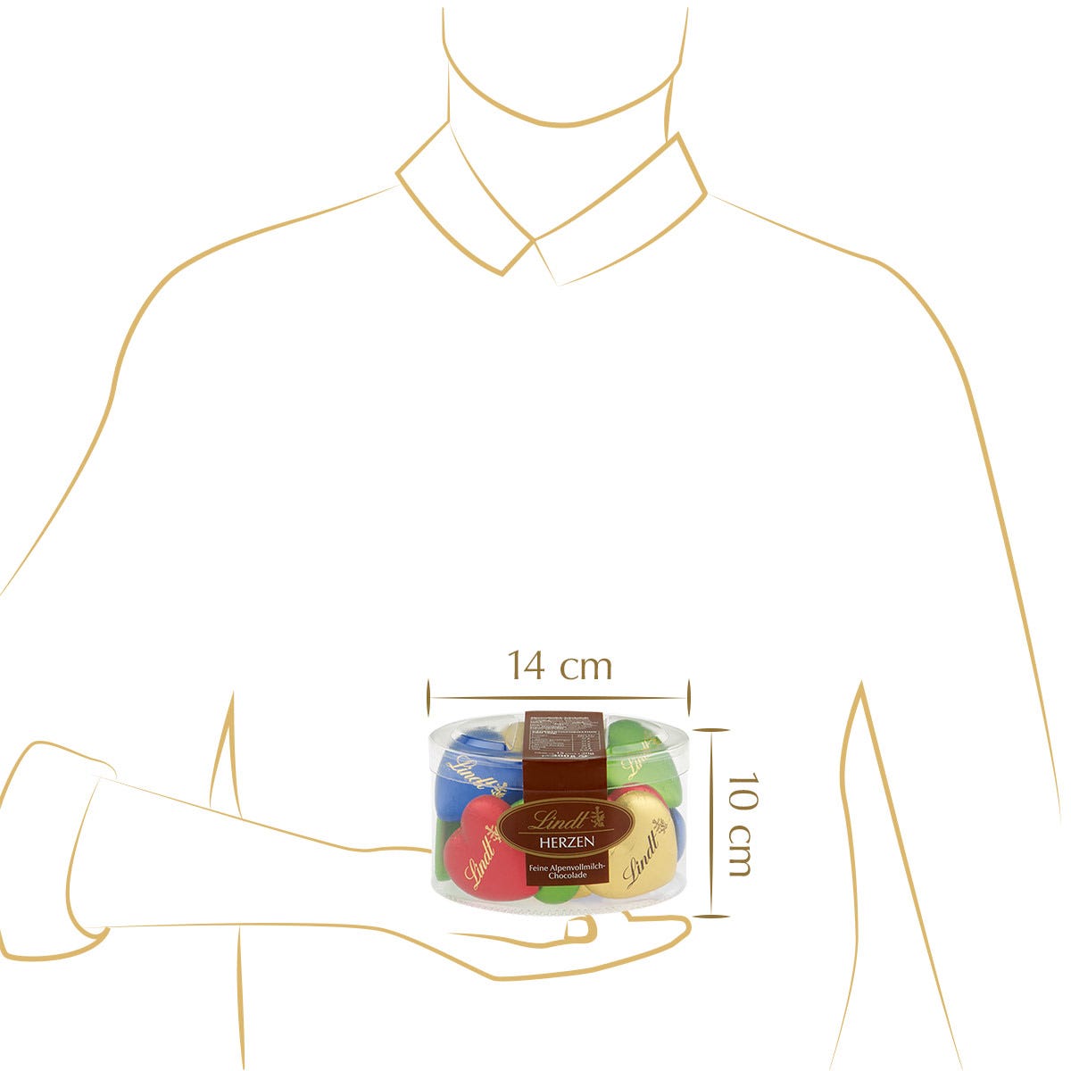 Schokoladenherzen Mischung Köcher, 300g