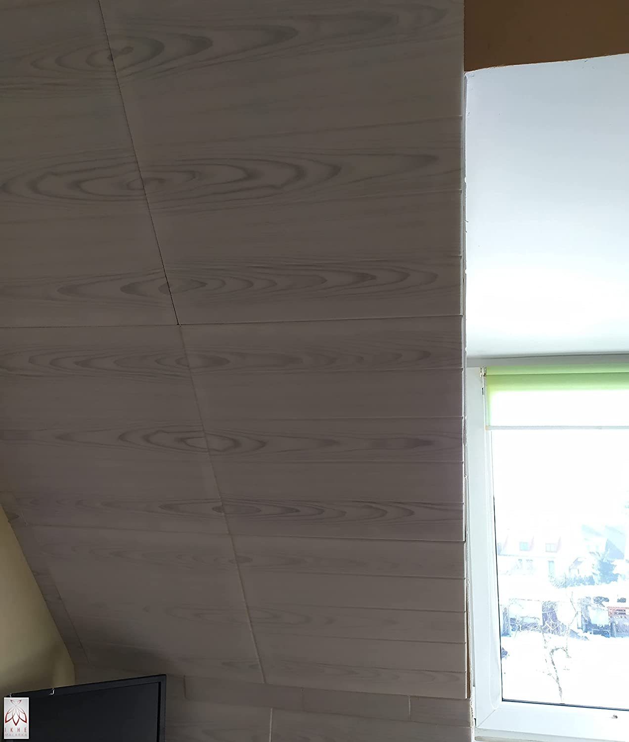 IKHEMalarka 3D Wandpaneel 3D Wandpaneele Wandverkleidung Deckenpaneele, 0,25 qm, Holz Optik Polystyrol MATERIAL STYROPOR ARTIGES! (4qm = 16 Stück)