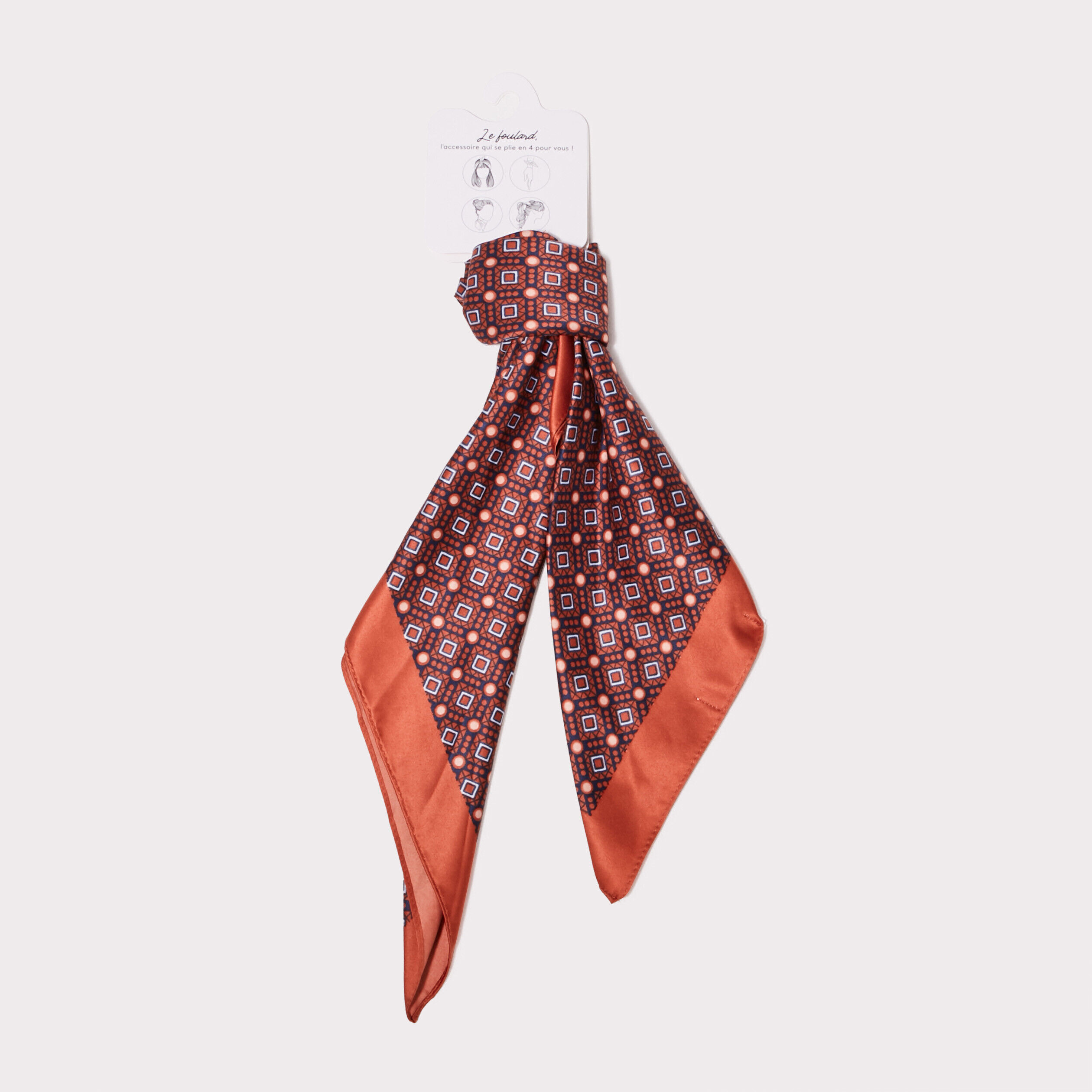 Foulard carré bleu marine femme | Cache Cache