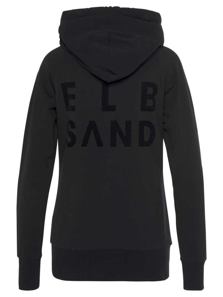 ELBSAND Kapuzensweatjacke in schwarz günstig kaufen