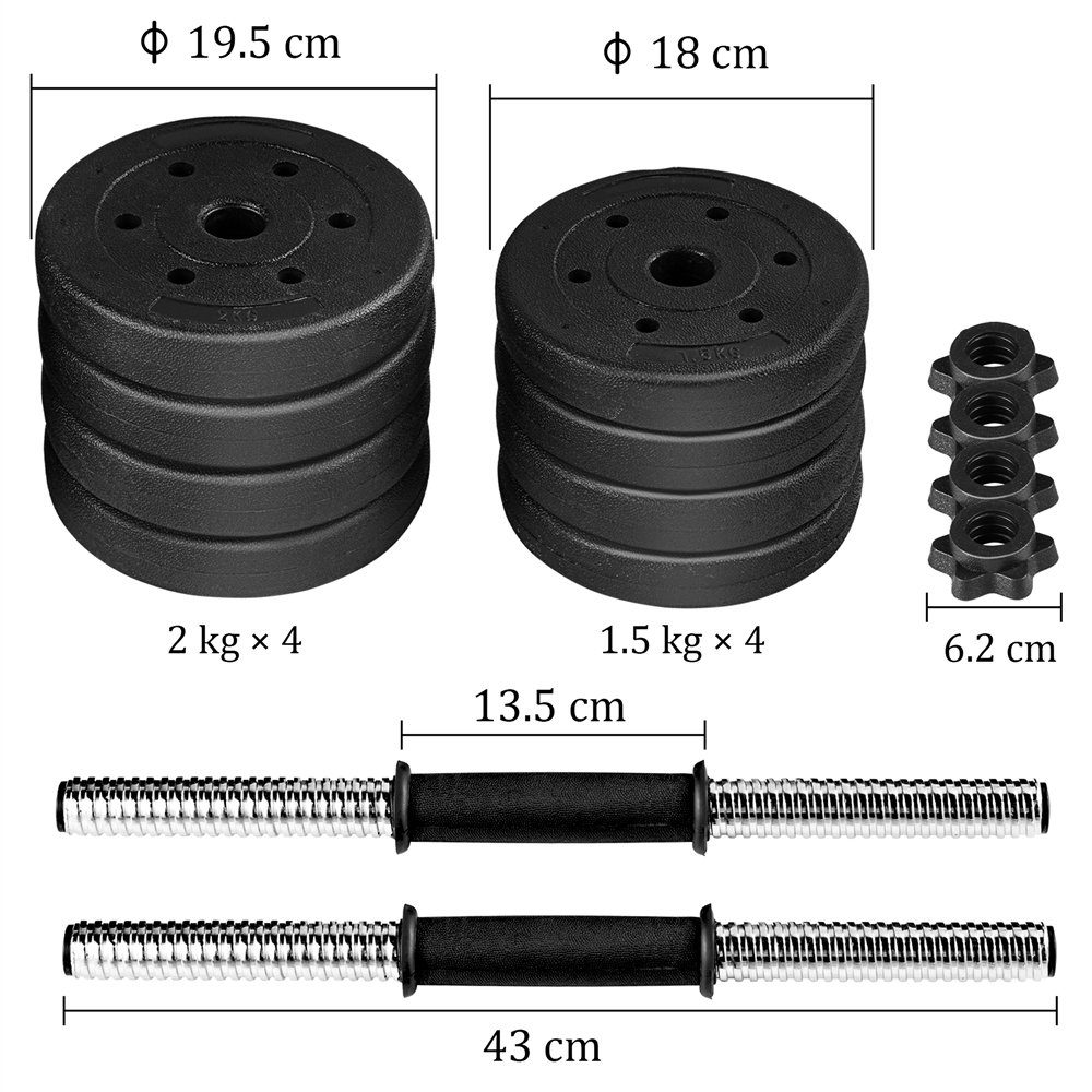 Yaheetech Hantel, 2er Hantelset verstellbar 15/25kg Kurzhanteln für Krafttraining