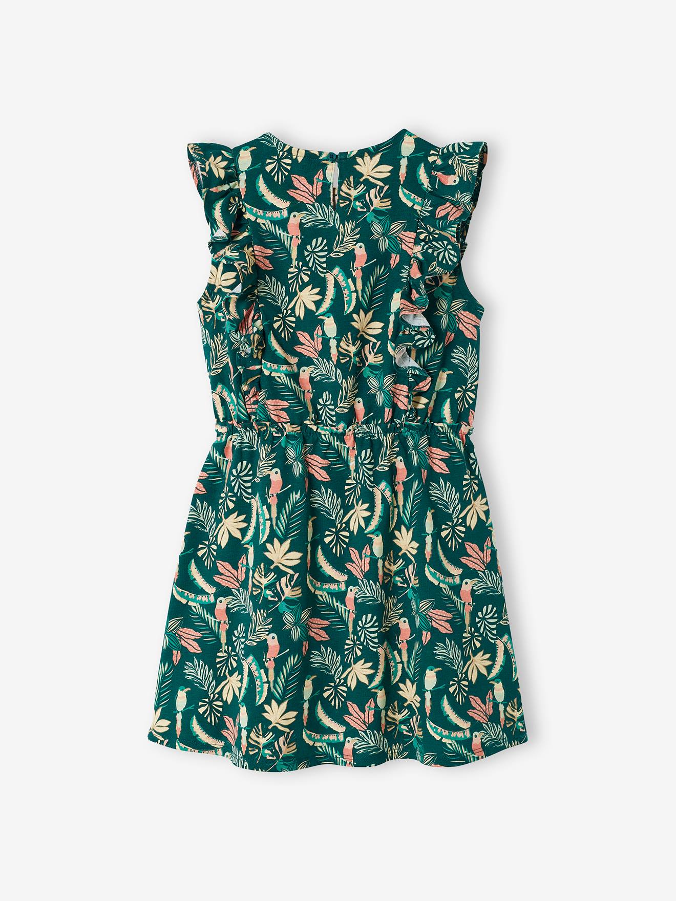 Vertbaudet Mädchen Kleid mit Volants Oeko-Tex - rosa
