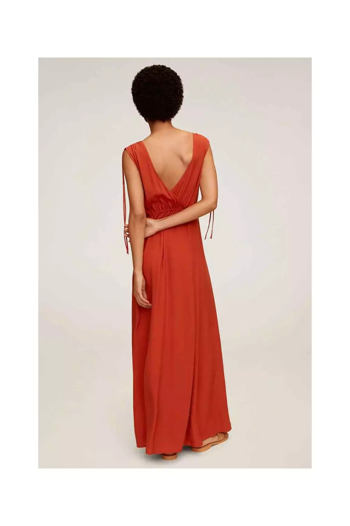 Mango Robes Longues Femme couleur orange