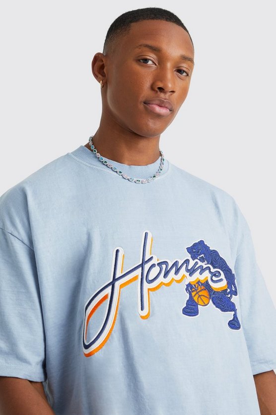 Oversize Homme T-Shirt mit Applikation