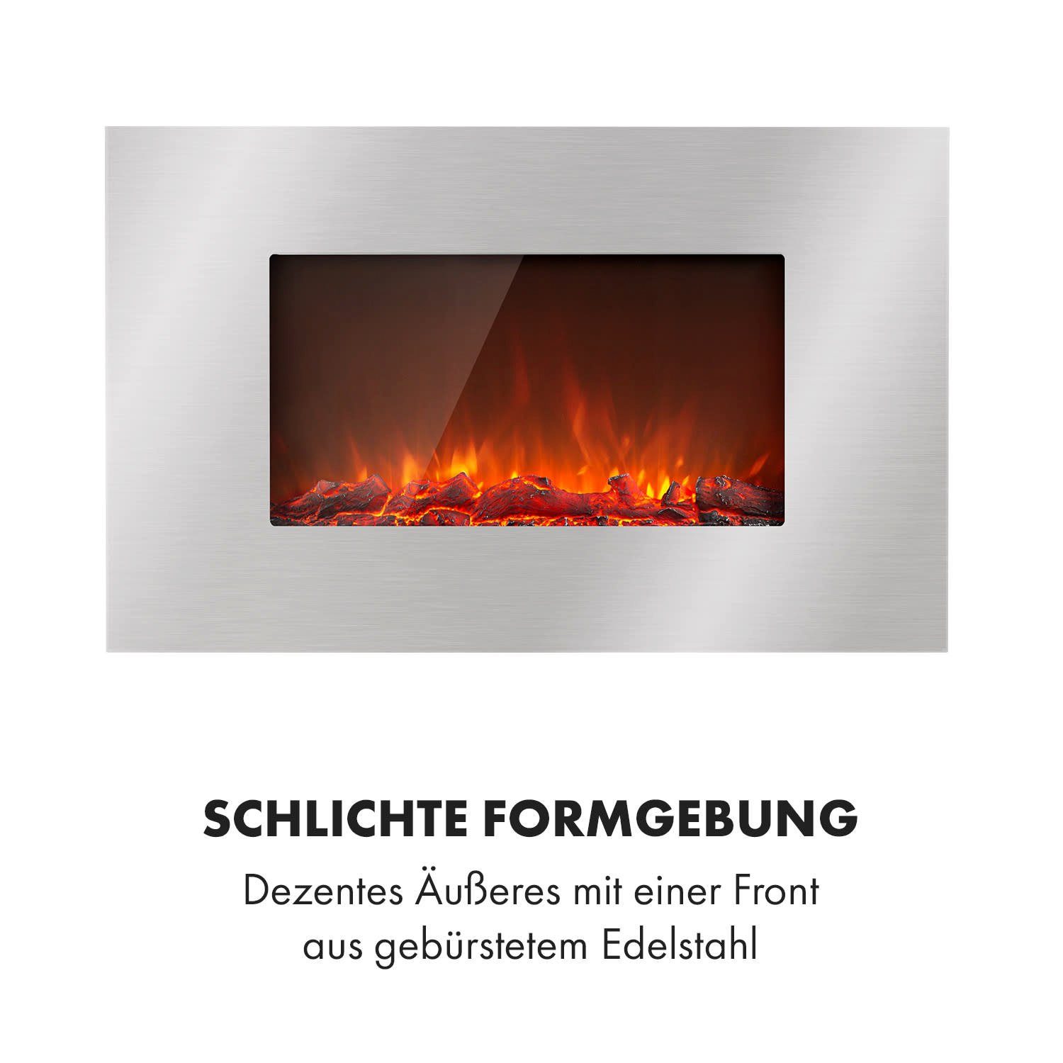 Klarstein Elektrokamin Lausanne Luxe, elektrischer Kamin Heizfunktion elektrischer Kaminofen Elektrokamin