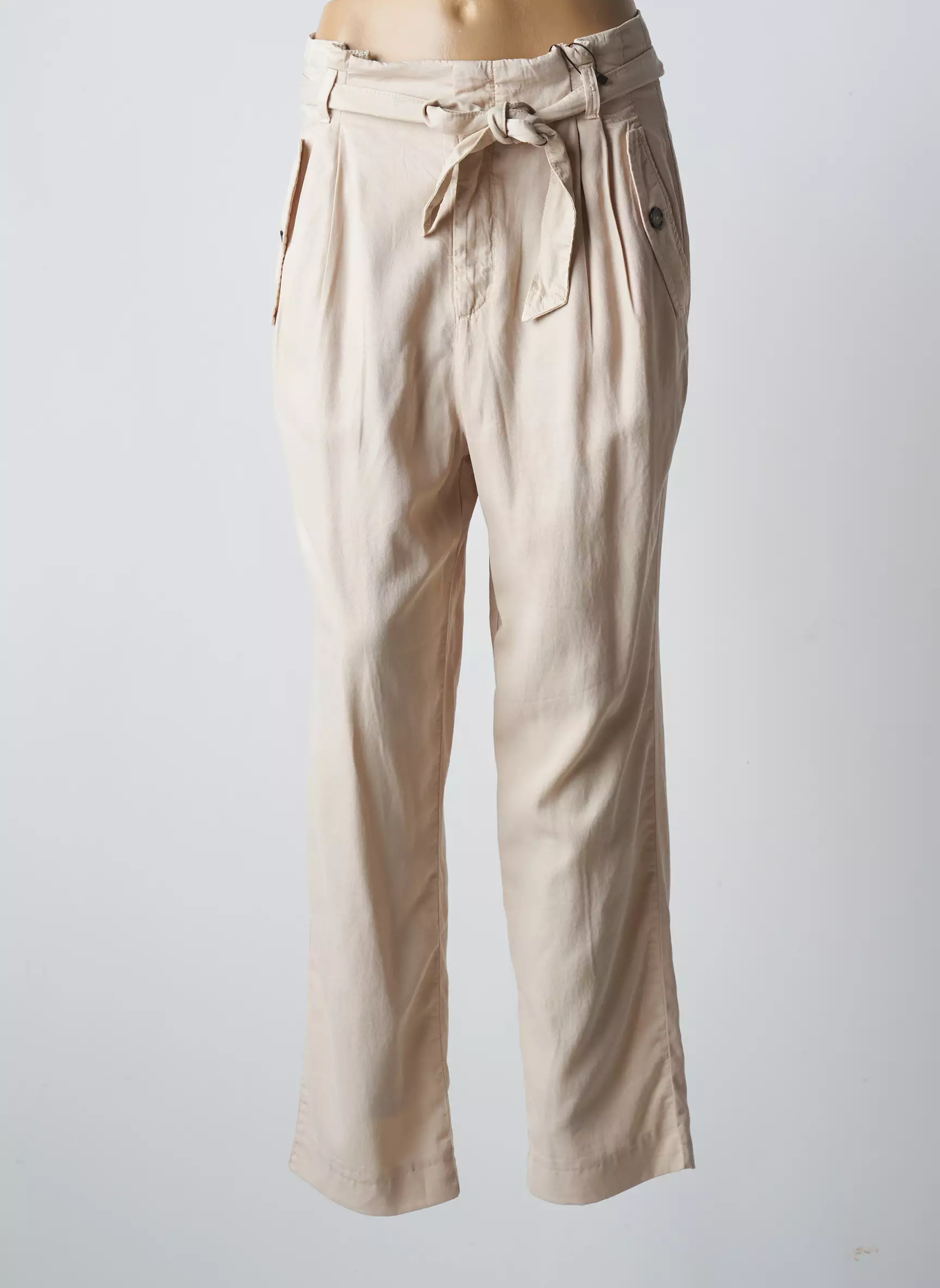 Oui Pantalons Droits Femme couleur beige