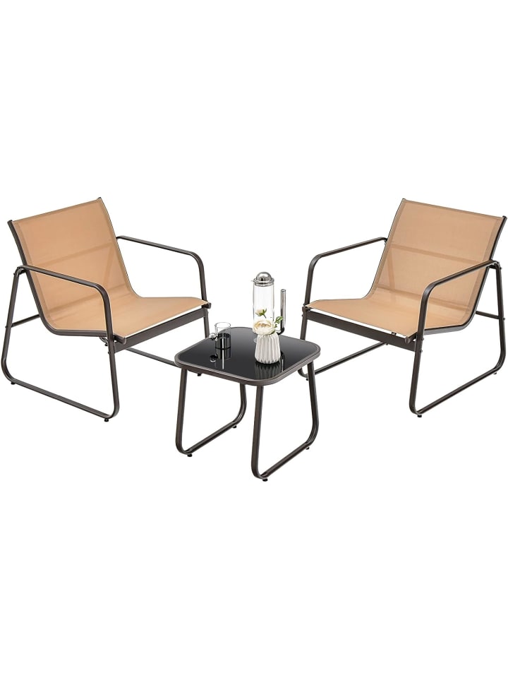 COSTWAY 3-tlg. Gartenmöbel Set in Braun günstig kaufen onesize