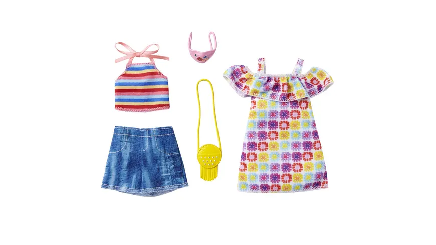 Barbie Moden 2 Outfits und 2 Accessoires für die Barbie Puppe, 1 Stück, sortiert