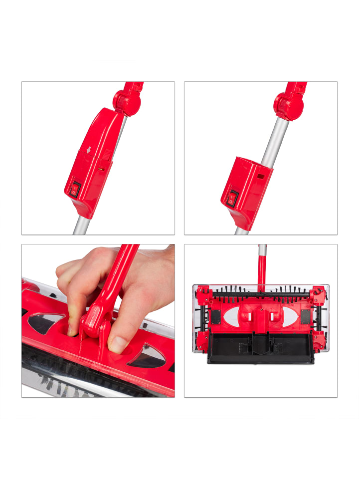 relaxdays Akkubesen in Rot/Silber- (B)29,5 x (H)126 x (T)14,5 cm günstig kaufen onesize