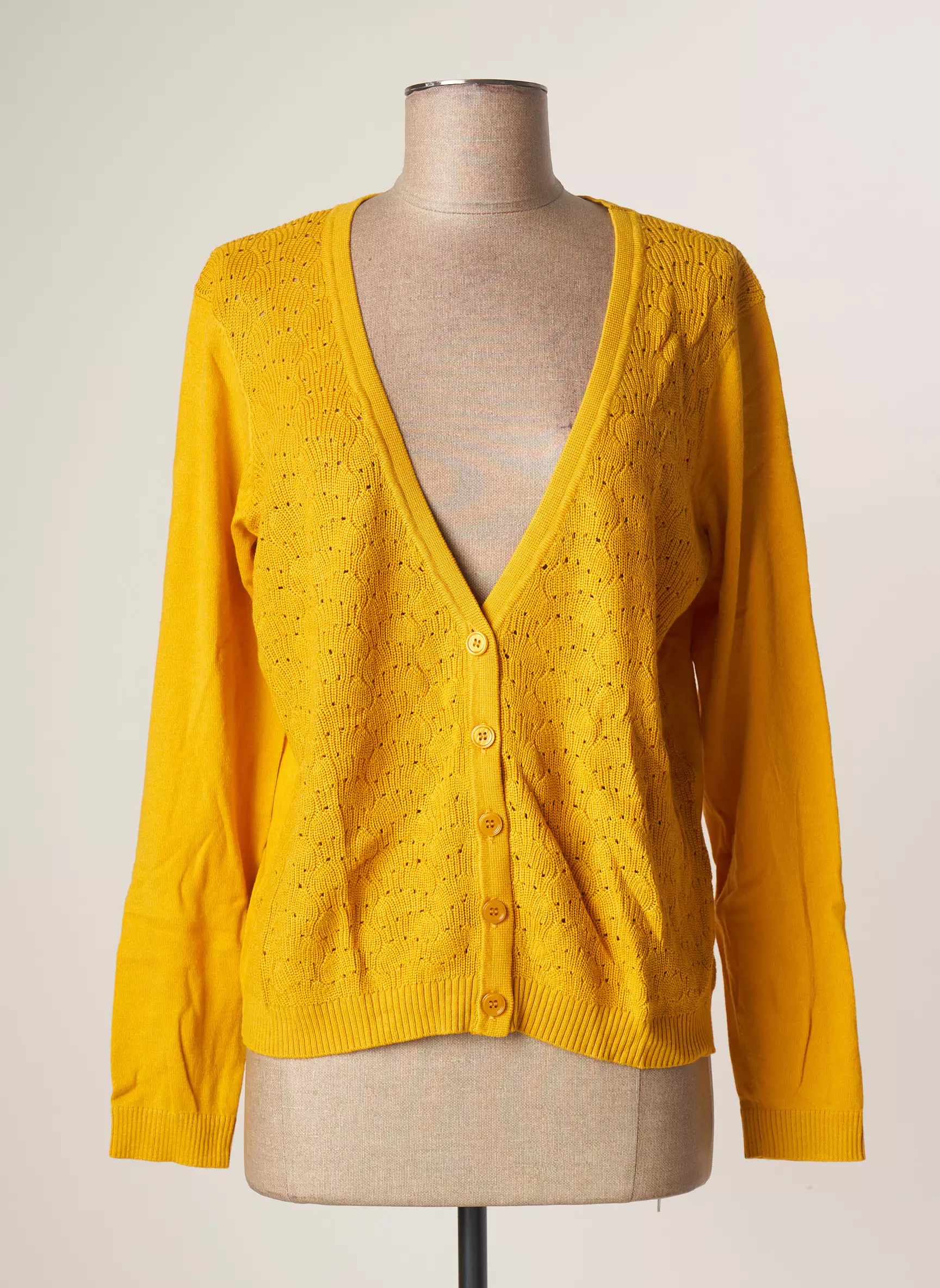 La Fiancee Du Mekong Cardigans Femme couleur jaune
