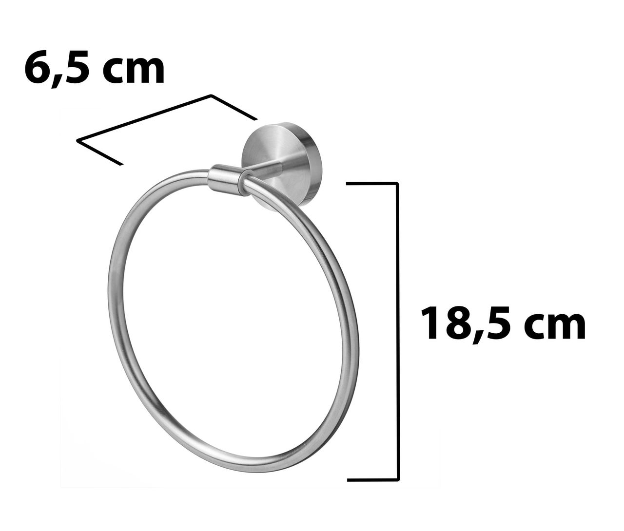 Weles AMARE Luxus Handtuchring Edelstahl, 18,5 x 18,5 x 6,5 cm