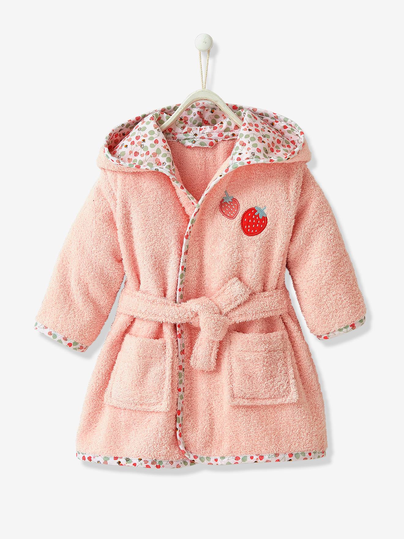 Vertbaudet Baby Bademantel BIENENGARTEN Oeko Tex, personalisierbar - lachsfarben