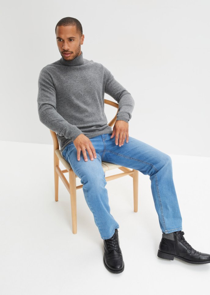 Premium Wollpullover mit Good Cashmere Standard®-Anteil, Rollkragen