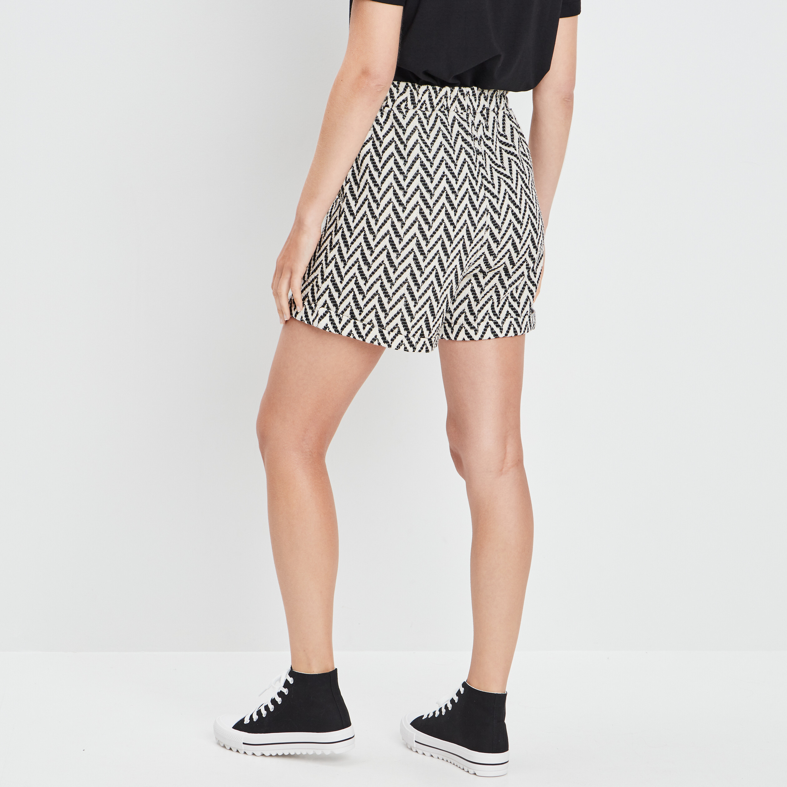 Short droit taille élastiquée ecru femme | La Halle