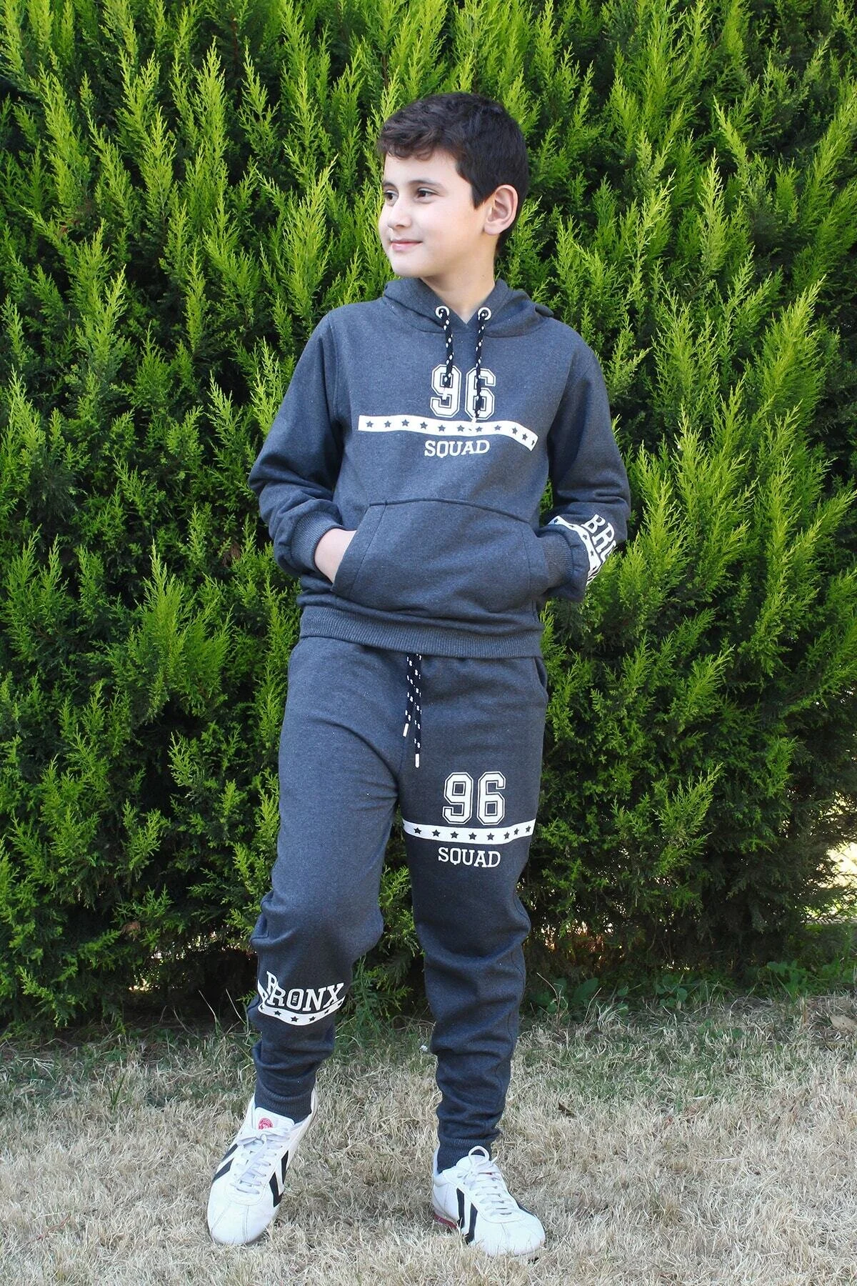 FYK KİDS  96 Jungen-Trainingsanzug-Set mit Kapuze und Kängurutasche und Kapuze