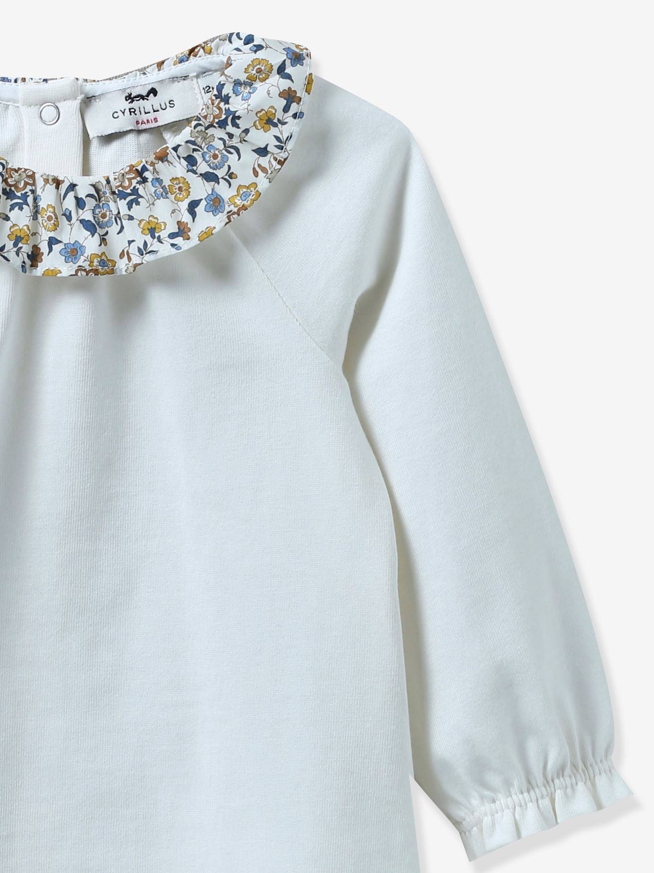 Cyrillus Baby Shirt mit Liberty-Kragen CYRILLUS, Bio-Baumwolle - altrosa