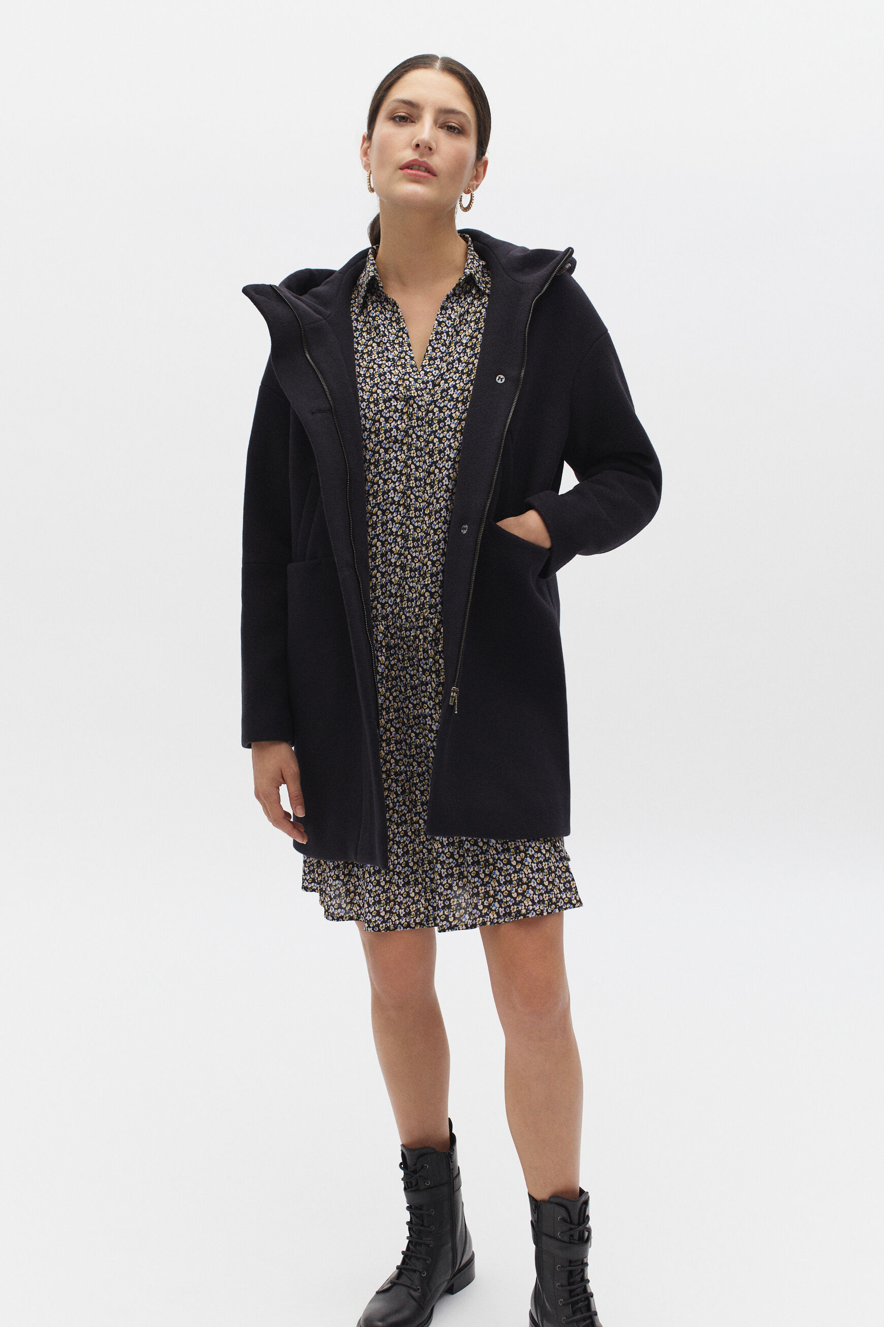 manteau lonzac bleu marine femme