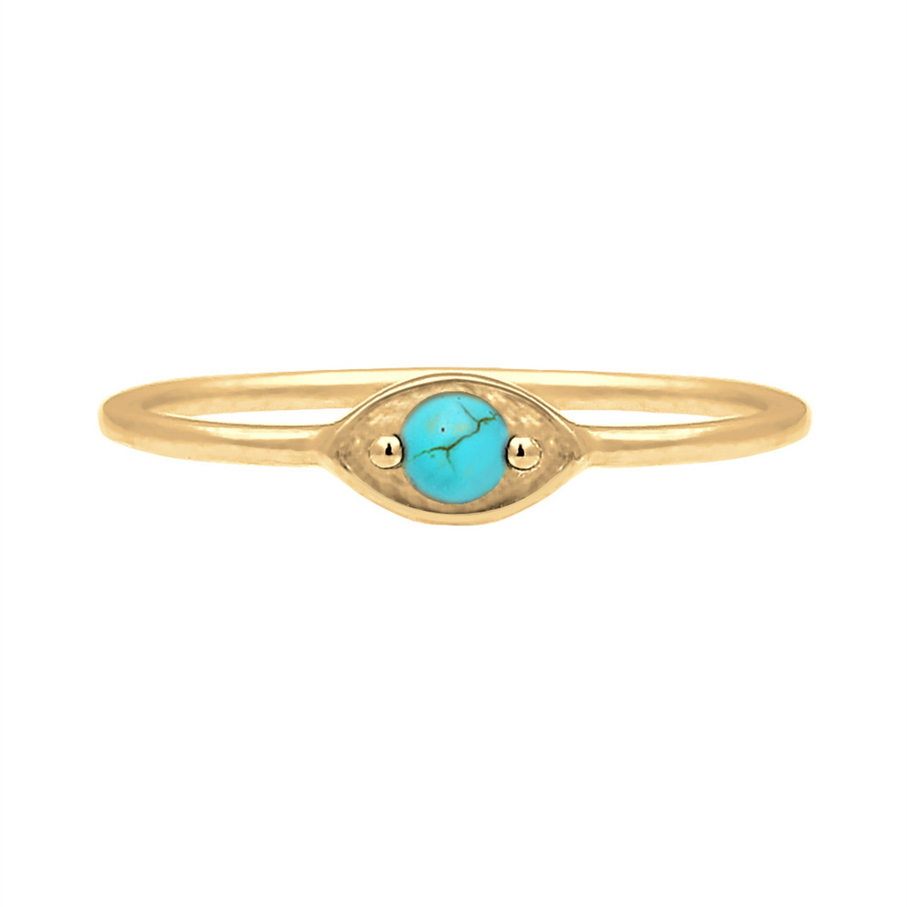 Elli Elli Bague Femmes Mauvais Œil Talisman avec Howlite en Argent Sterling 925 Plaqué Bague