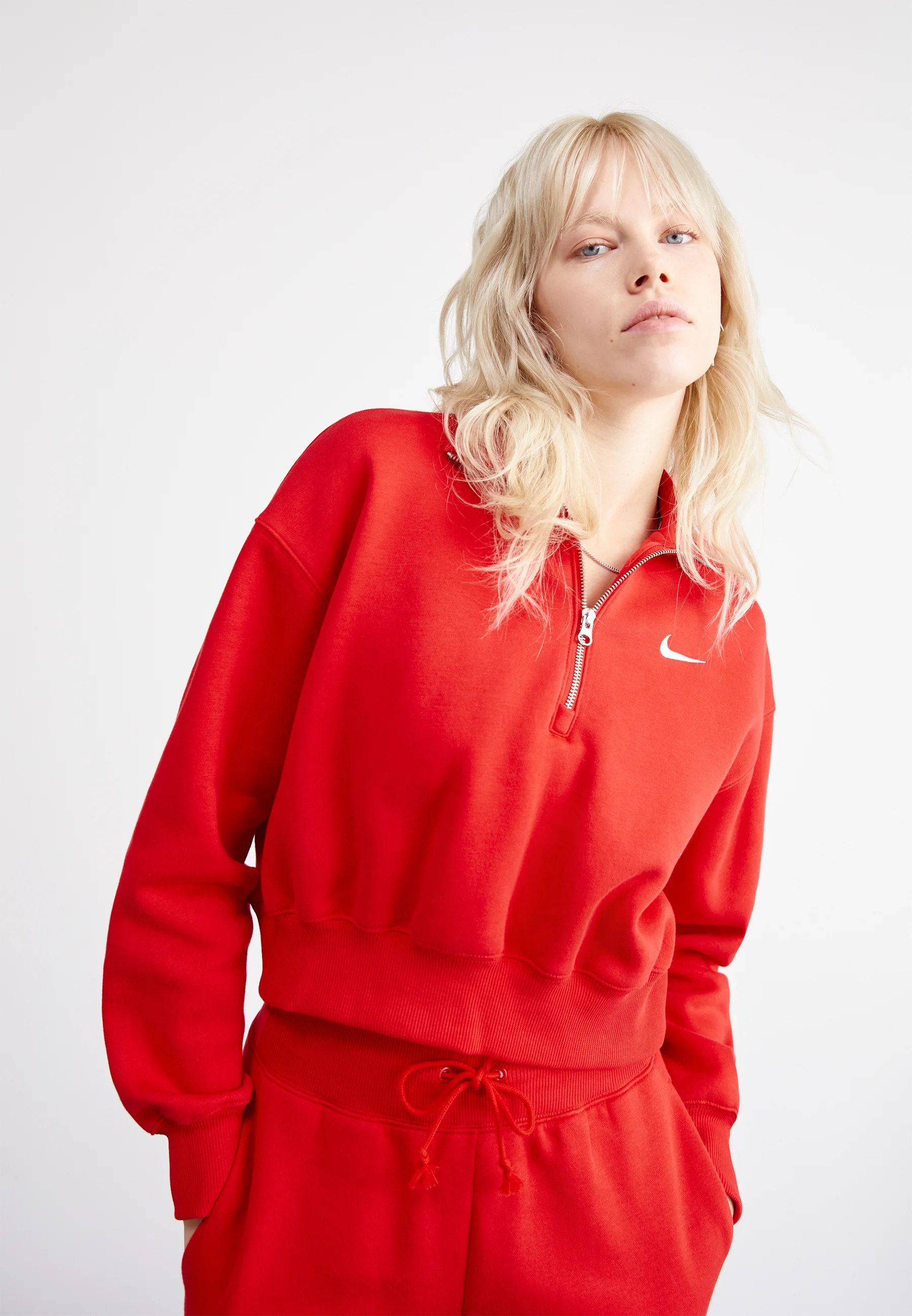 Nike Sportswear W NSW PHOENIX FLC QZ CROP - Sudadera