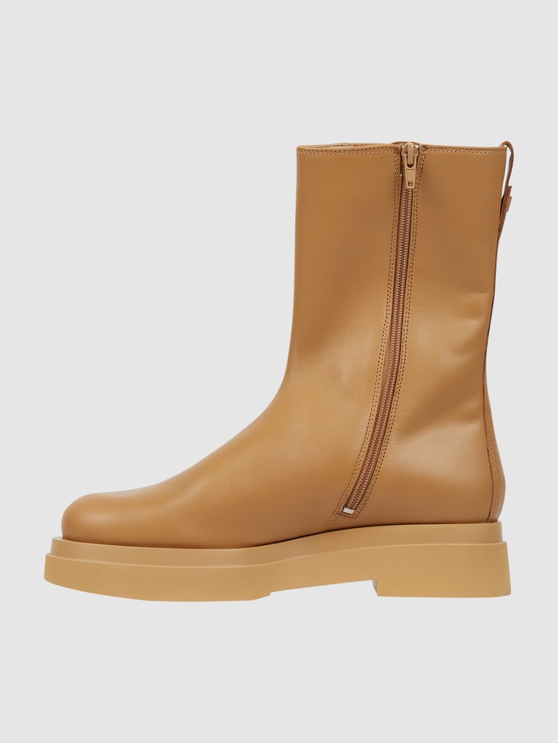 Boots aus Leder in camel