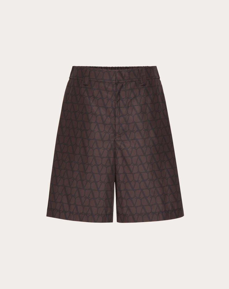 Bermudashorts i nylon med Toile Iconographe-print