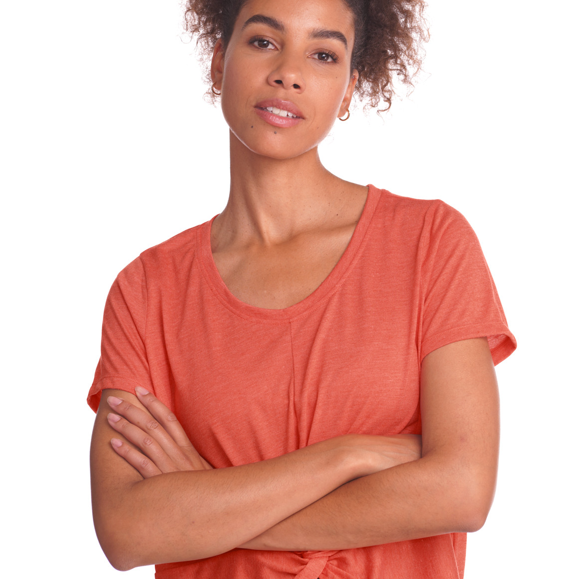 Damen Sport-T-Shirt mit Knotendetail