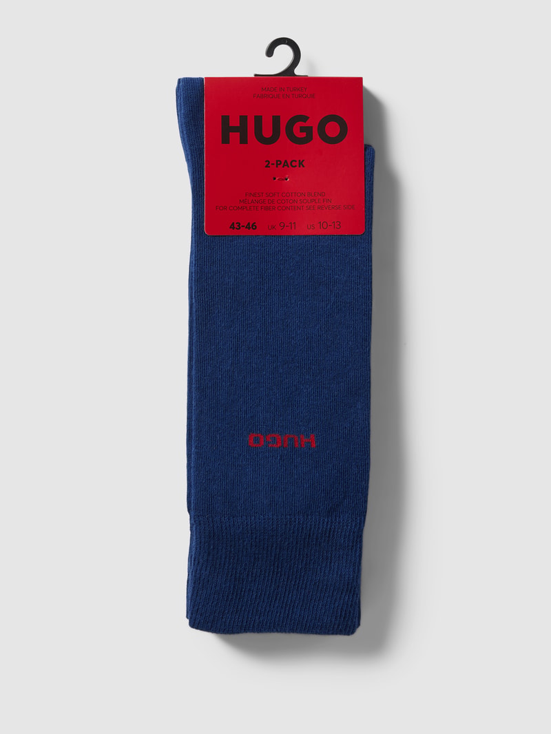 Socken mit Label-Detail im 2er-Pack in marineblau