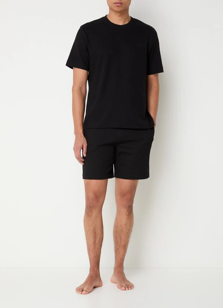 HUGO BOSS Austin straight fit textured pajama shorts