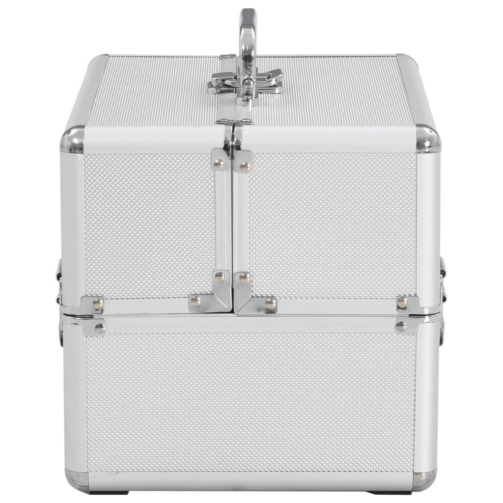 vidaXL Kosmetik-Koffer Kosmetikkoffer 22x30x21 cm Silbern Aluminium
