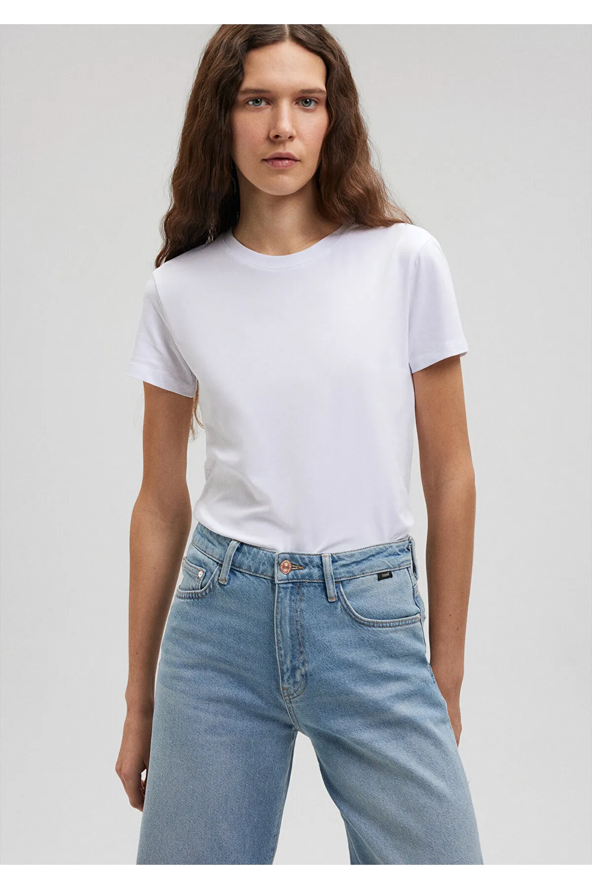 Mavi  Weißes Stretch-Basic-T-Shirt - Body Sitting Cut162767-620