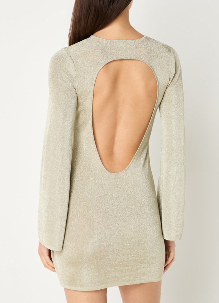 Vestido corto Zulma de ba&sh con inserciones de lúrex y espalda descubierta.