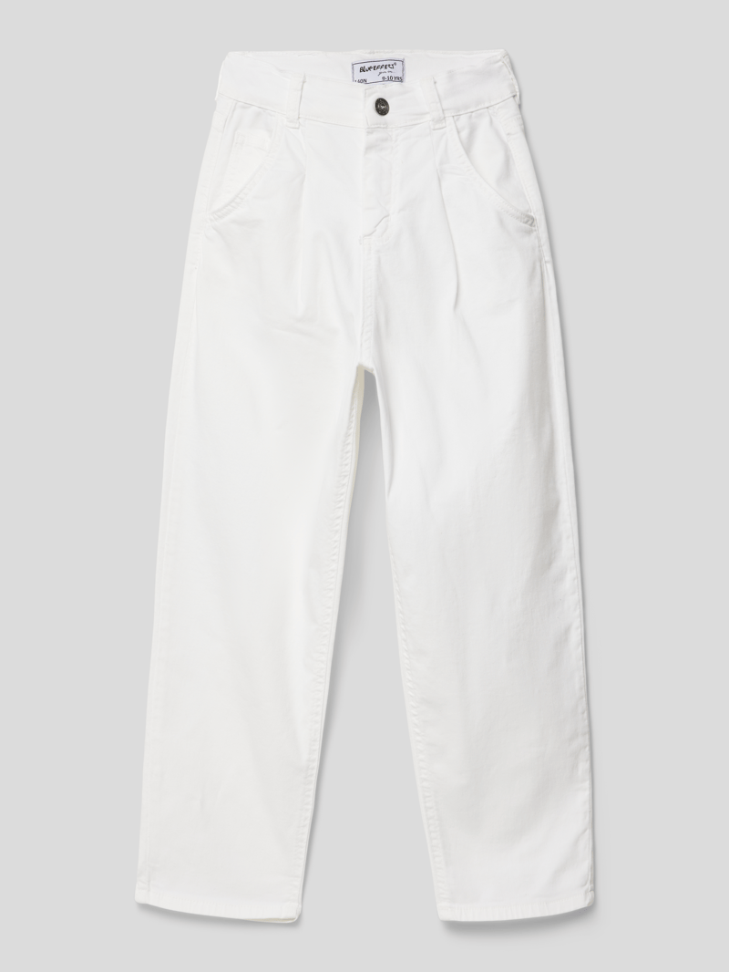 Balloon Fit Jeans mit Label-Patch in weiß