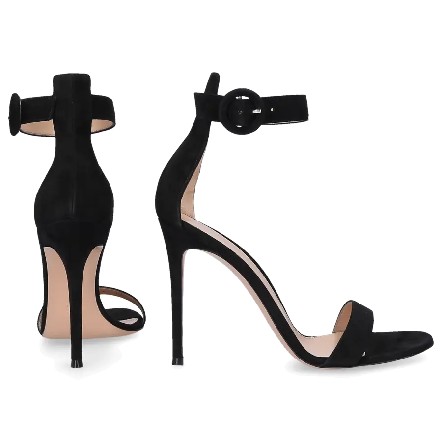 Gianvito Rossi - Sandalen PORTOFINO 105 Veloursleder - schwarz