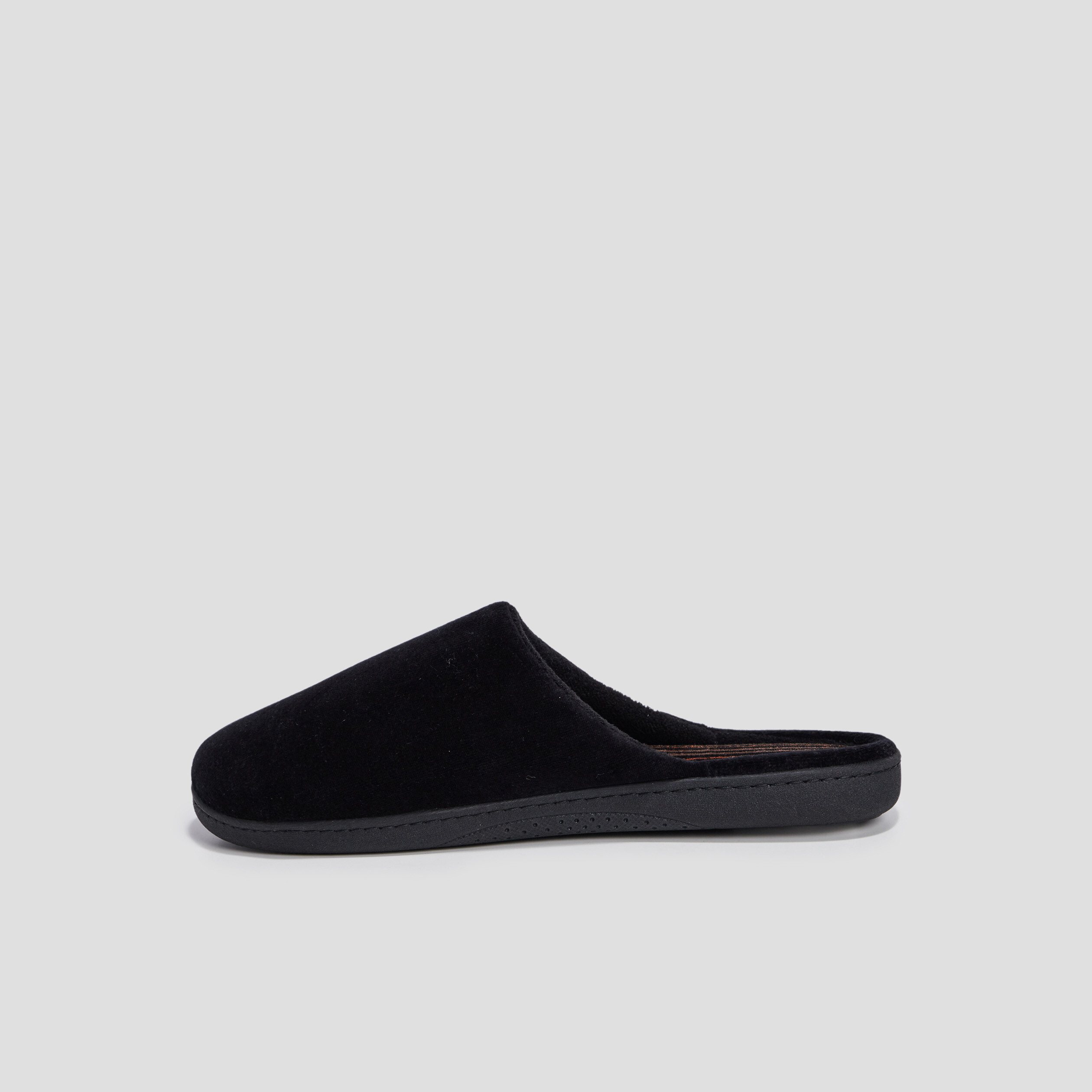 Chaussons mules Isotoner noir homme | La Halle