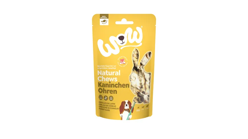 WOW Hundesnack Natural Chews Kaninchenohren 120 g