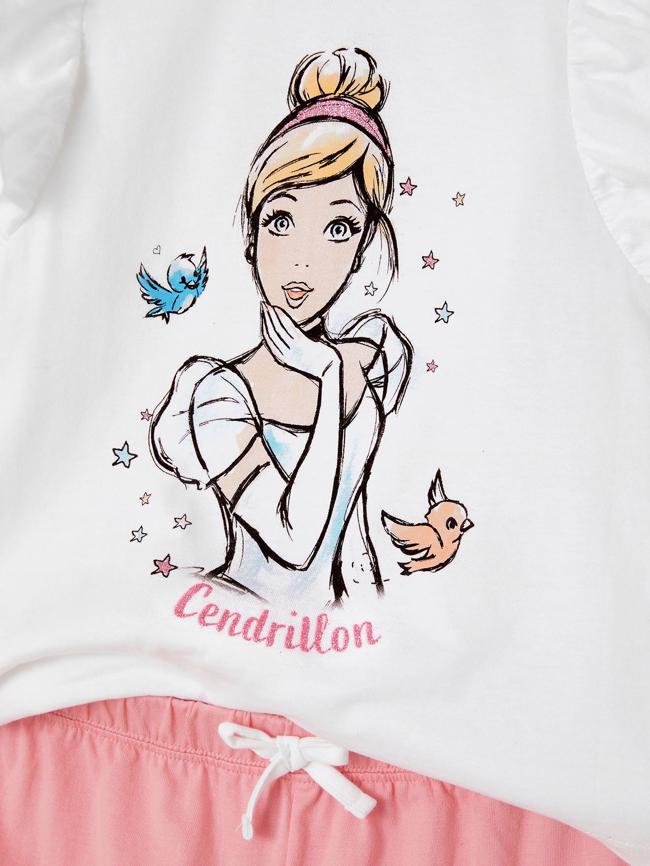 Pyjashort fille DS® Cendrillon blanc
