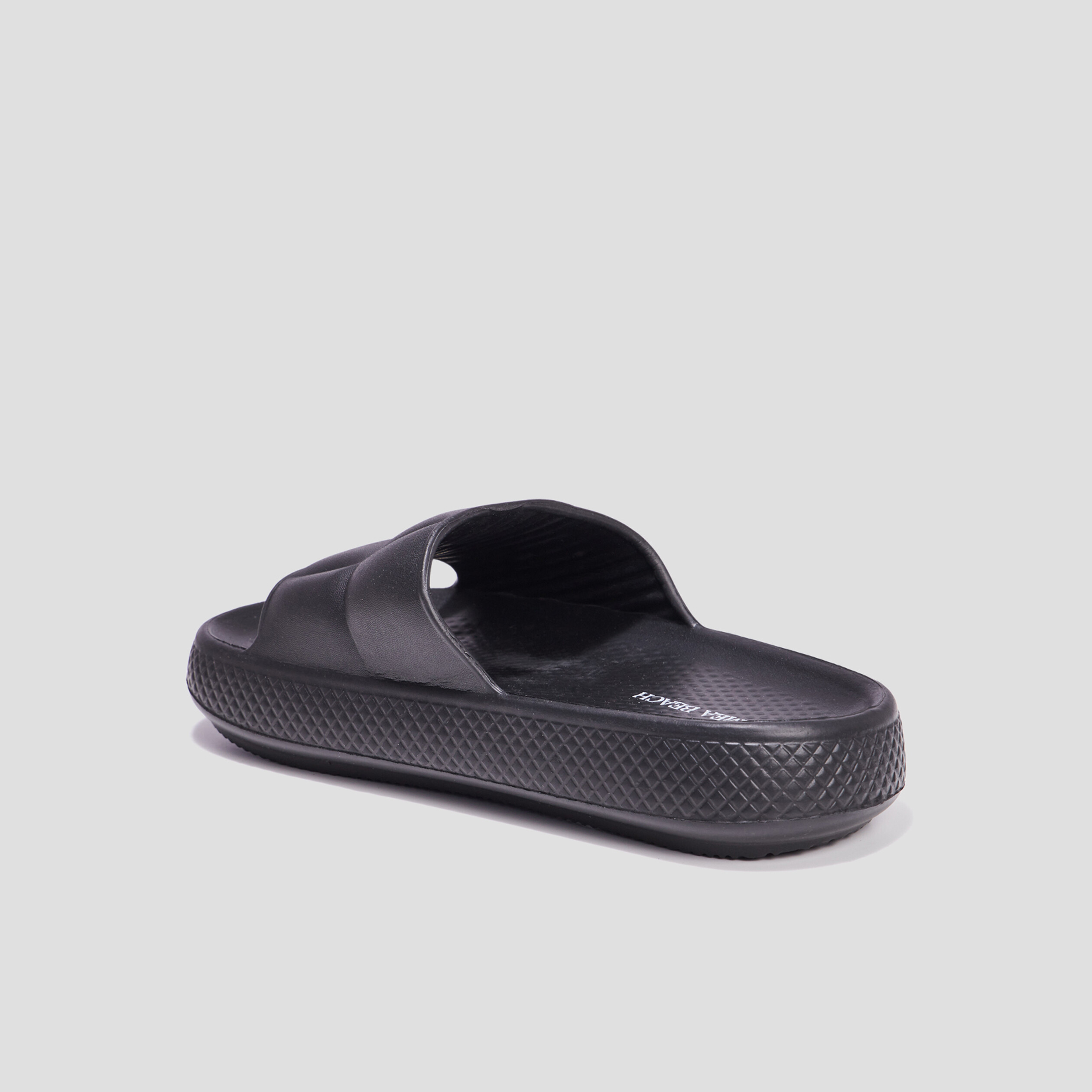 Mules compensées matelassés Wamea Beach noir femme | La Halle