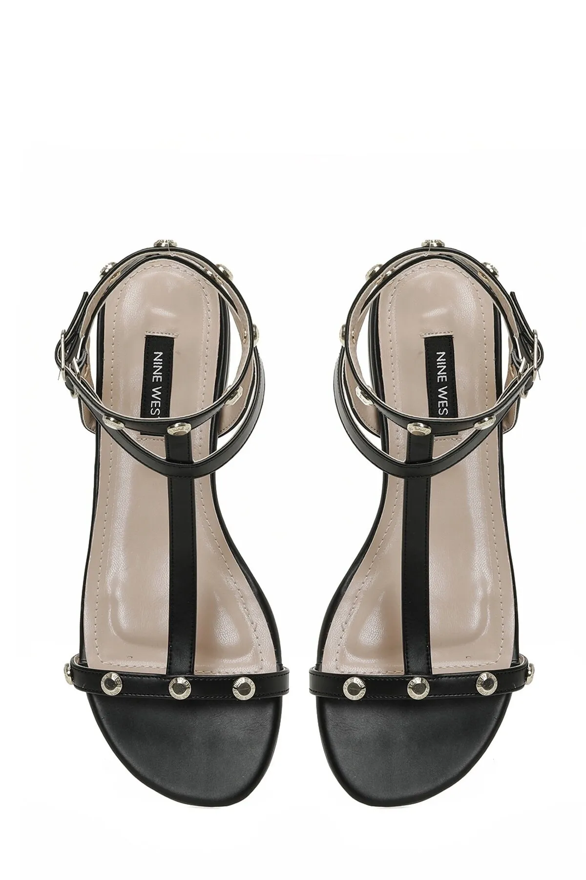 Nine West  Lalley 3fx Schwarze flache Damensandalen