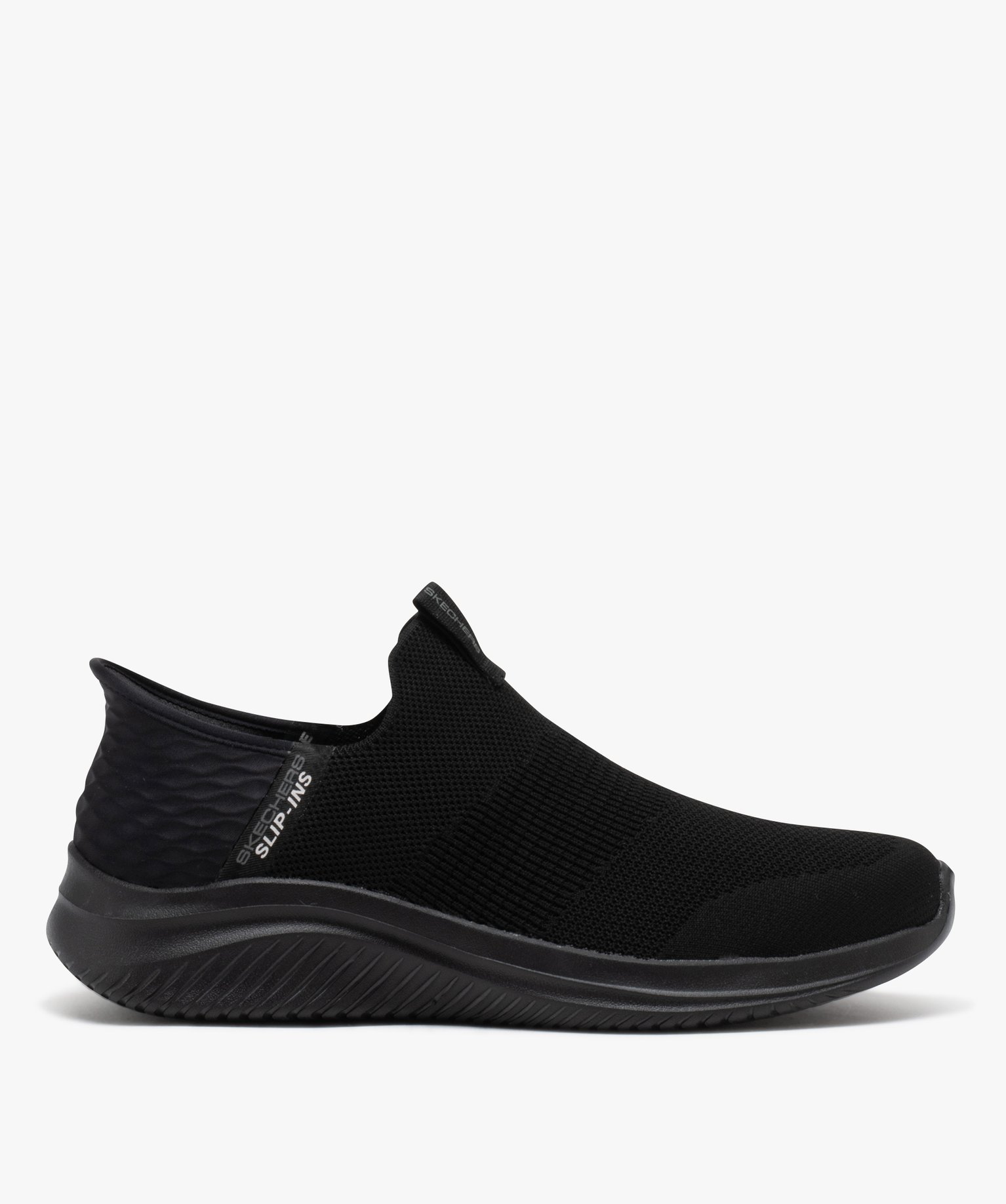 Baskets homme unies en maille sans lacets - Skechers noir | GEMO